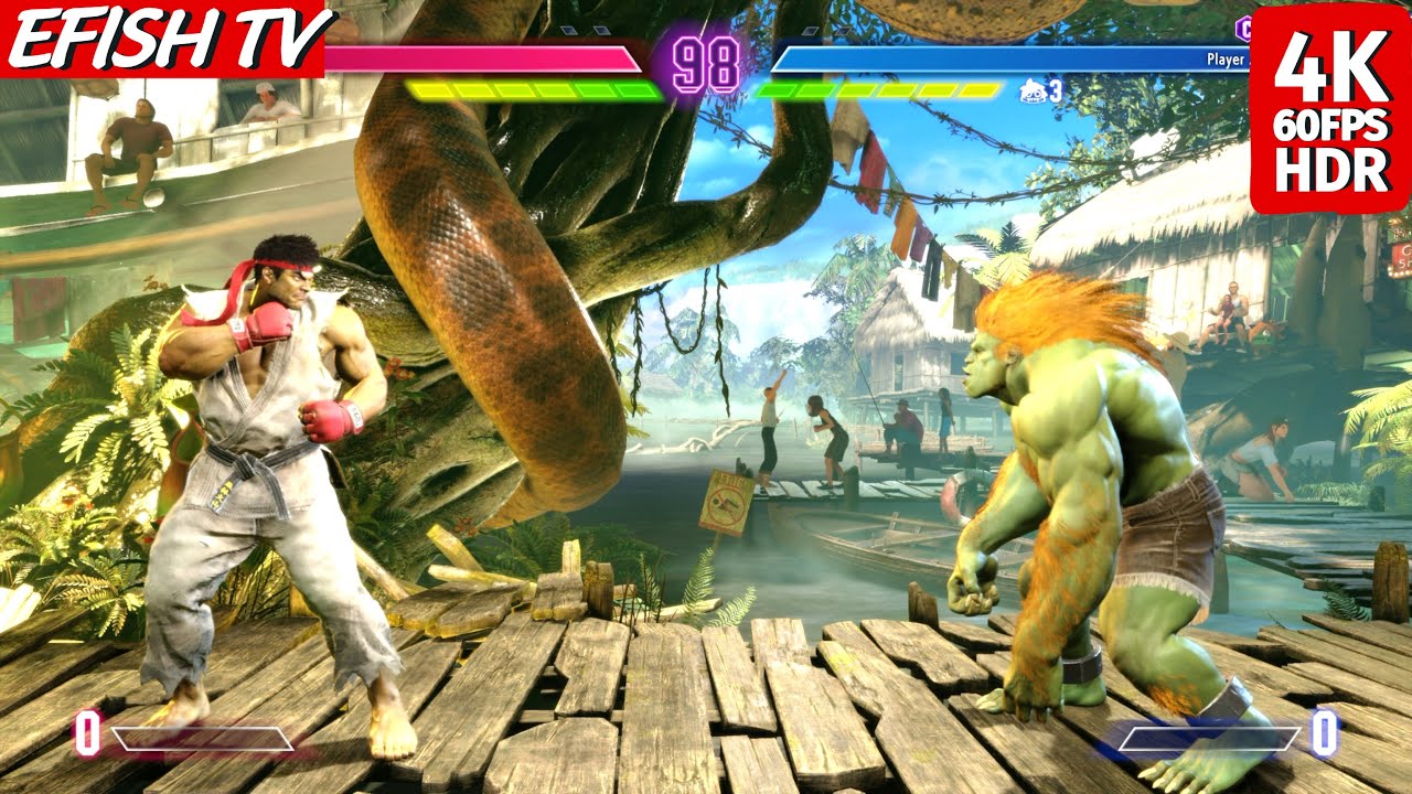 Ryu vs Blanka (Hardest AI) - Street Fighter 6